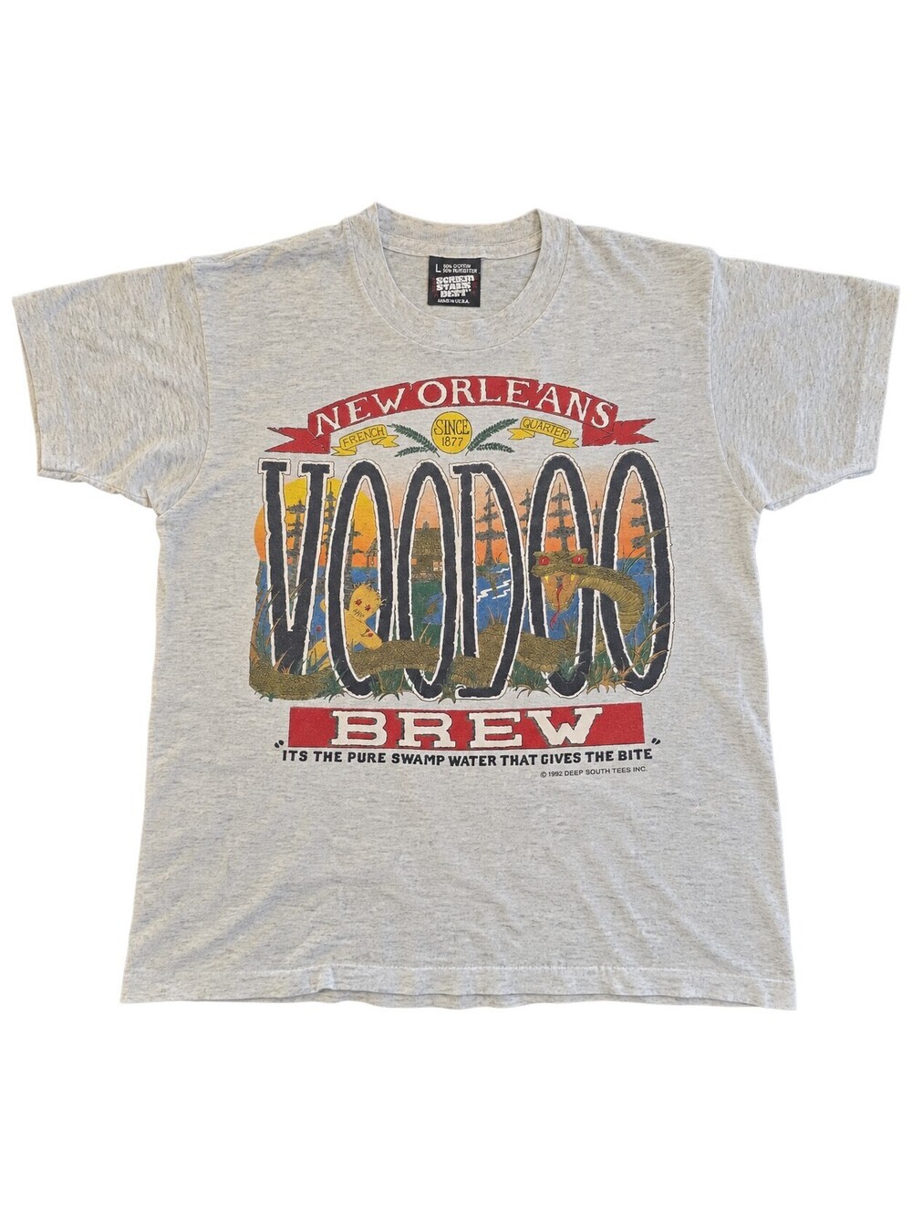 Vintage 1992 New Orleans Voodoo Brew T-Shirt Screen Stars Best USA L